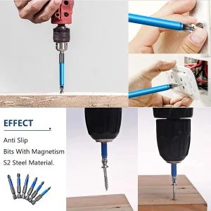 Magnetic PH2 Drill Bits Set | Anti Slip Screw Extractor And Magnetic Screwdriver Bit Set | Hand Tool 7Pcs, Cross Single And Double Head Bits | Electric Screw Nozzle Taper Corrector (1 kit) | Magnetic Anti-slip Drill Bit 7pcs and Double Head Ph2 Hex Screwdriver Bit set(25mm, 50mm, 65mm, 70mm, 90mm, 127mm, 150mm)